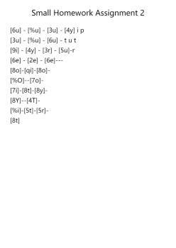 Small Homework Assignment 2