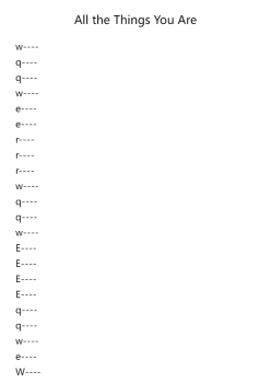 All the Things You Are