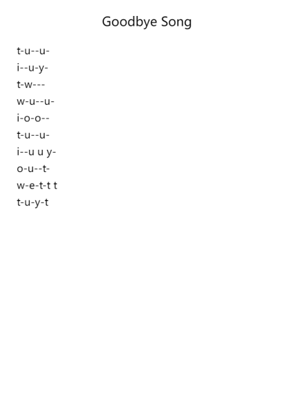 Goodbye Song