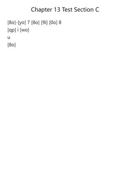 Chapter 13 Test Section C