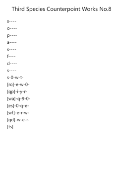 Third Species Counterpoint Works No.8
