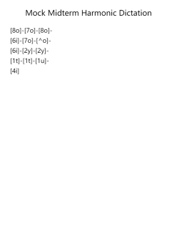 Mock Midterm Harmonic Dictation