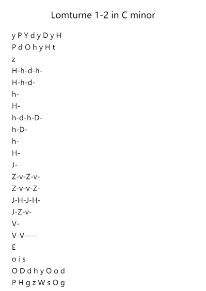 Lomturne 1-2 in C minor