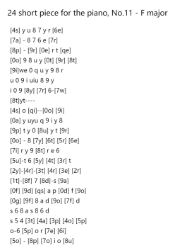 24 Short Pieces for the Piano, No. 11 in F Major