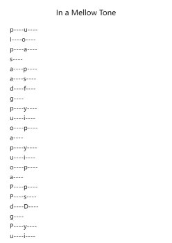 In a Mellow Tone