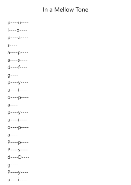 In a Mellow Tone
