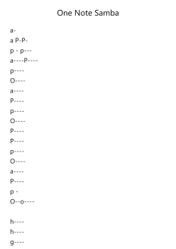 One Note Samba