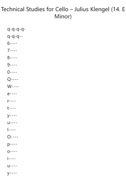 Technical Studies for Cello, 14 in E Minor