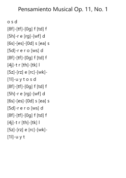 Pensamiento Musical Op. 11, No. 1