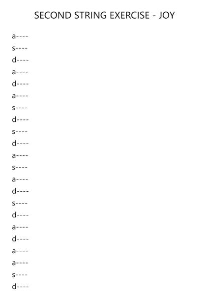 SECOND STRING EXERCISE - JOY
