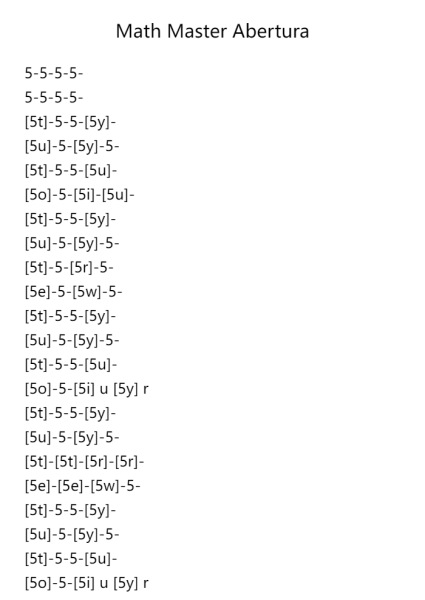 Math Master Abertura