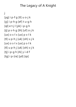 The Legacy of A Knight Op. 2 No. 7