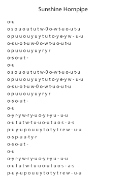 Sunshine Hornpipe