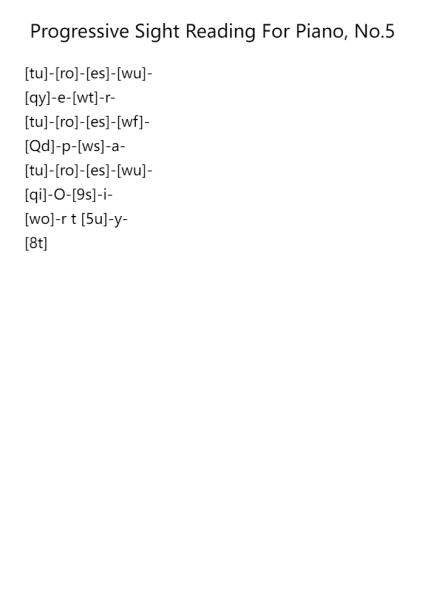 Progressive Sight Reading for Piano, No.5