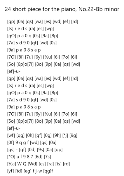 24 Short Pieces for the Piano, No. 22 in B-Flat Minor