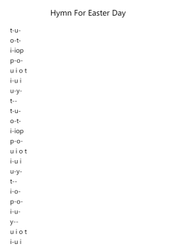 Hymn For Easter Day