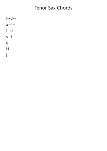 Tenor Sax Chords