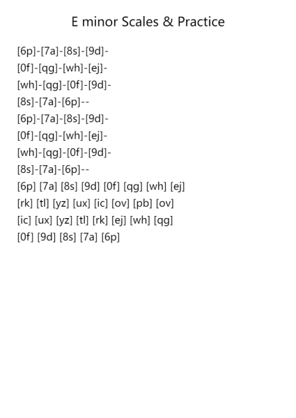 E Minor - Single & Double Octave Scales & Practice