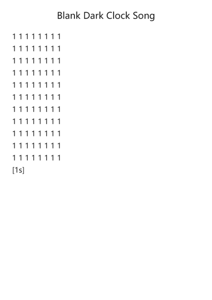 Blank Dark Clock Song