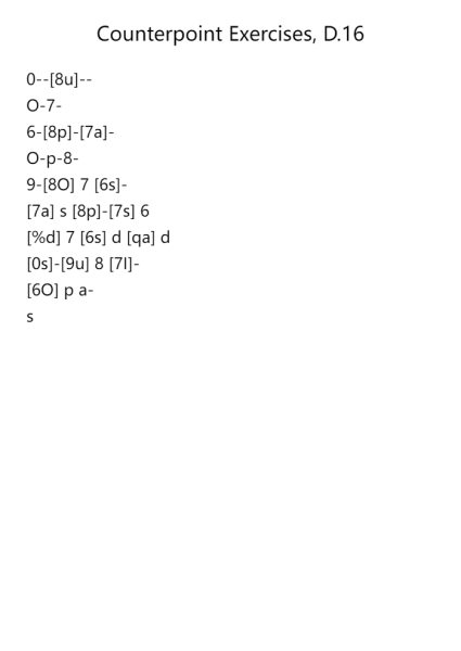 Counterpoint Exercises, D.16: No. 3