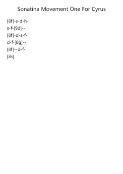 Sonatina Movement One For Cyrus