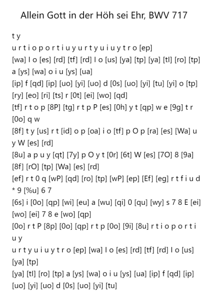 Allein Gott in der Höh sei Ehr, BWV 717