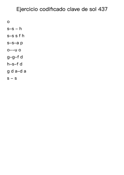 Ejercicio codificado clave de sol 437