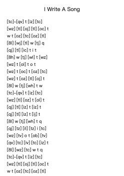 I Write A Song
