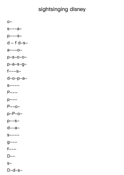sightsinging disney