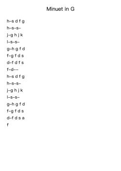 Minuet in G