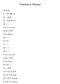 l'Hymne à l'Amour