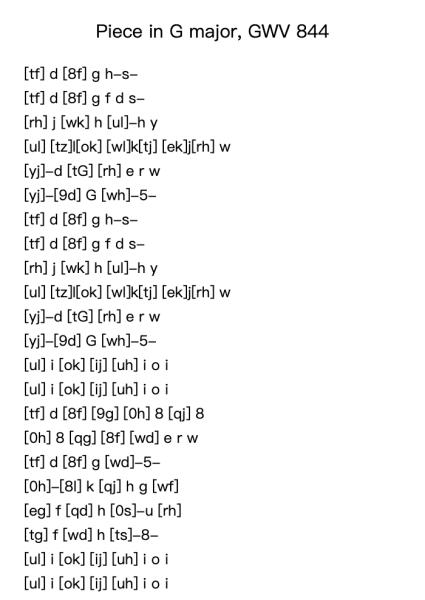 Piece in G Major, GWV 844