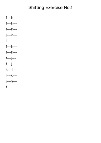 Shifting Exercise No. 1