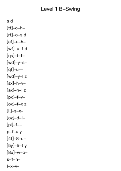 Level 1 B-Swing