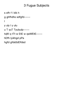 3 Fugue Subjects