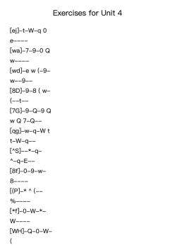 Exercises for Unit 4