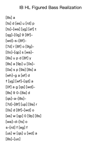 IB HL Figured Bass Realization