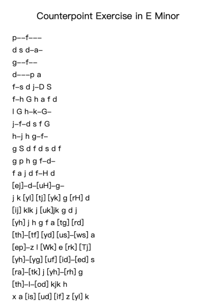 Counterpoint Exercise in E Minor
