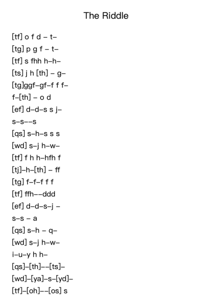 The Riddle