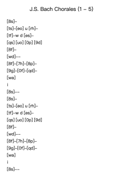 J.S. Bach Chorales (1 - 5)