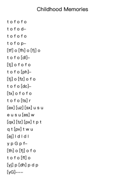 Childhood Memories in G Major / E Minor