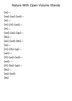 Nature With Open Volume Stands
