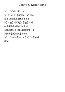 Leah's G Major Song