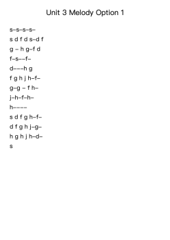 Unit 3 Melody Option 1