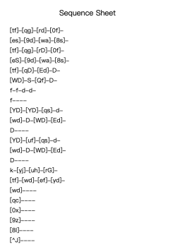 Sequence Sheet
