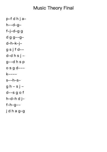 Music Theory Final