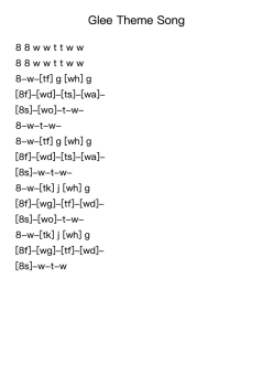 Glee Theme Song