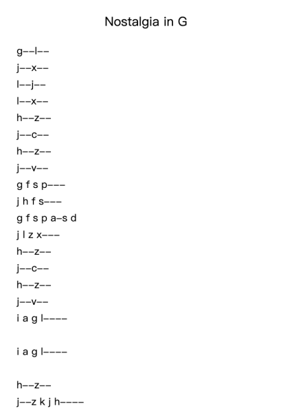 Nostalgia in G