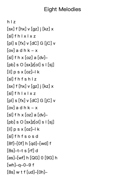 Eight Melodies