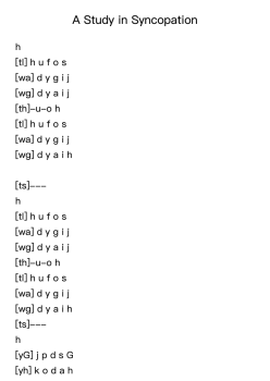A Study in Syncopation